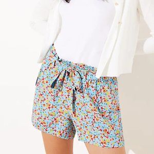 LOFT | Floral Tie Waist Cargo Shorts